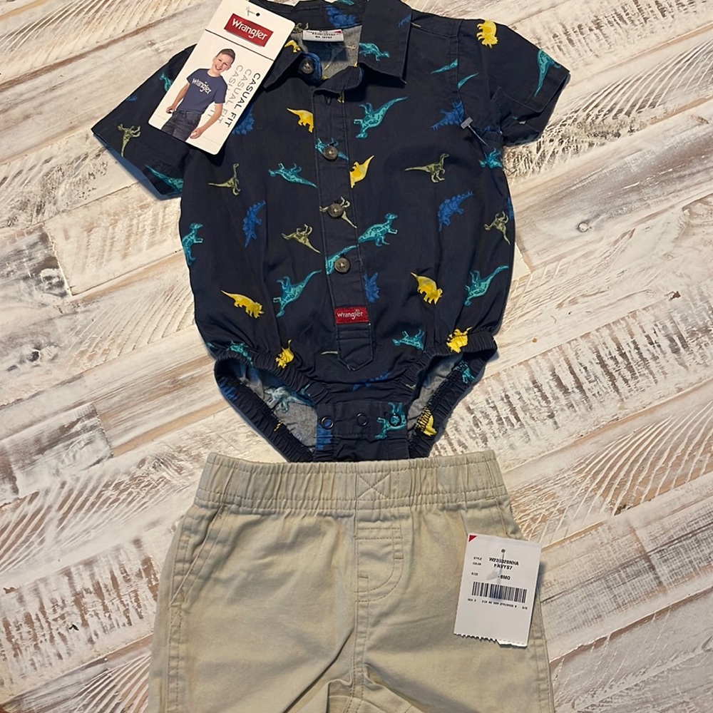 Wrangler boys 6 months dinosaur outfit
